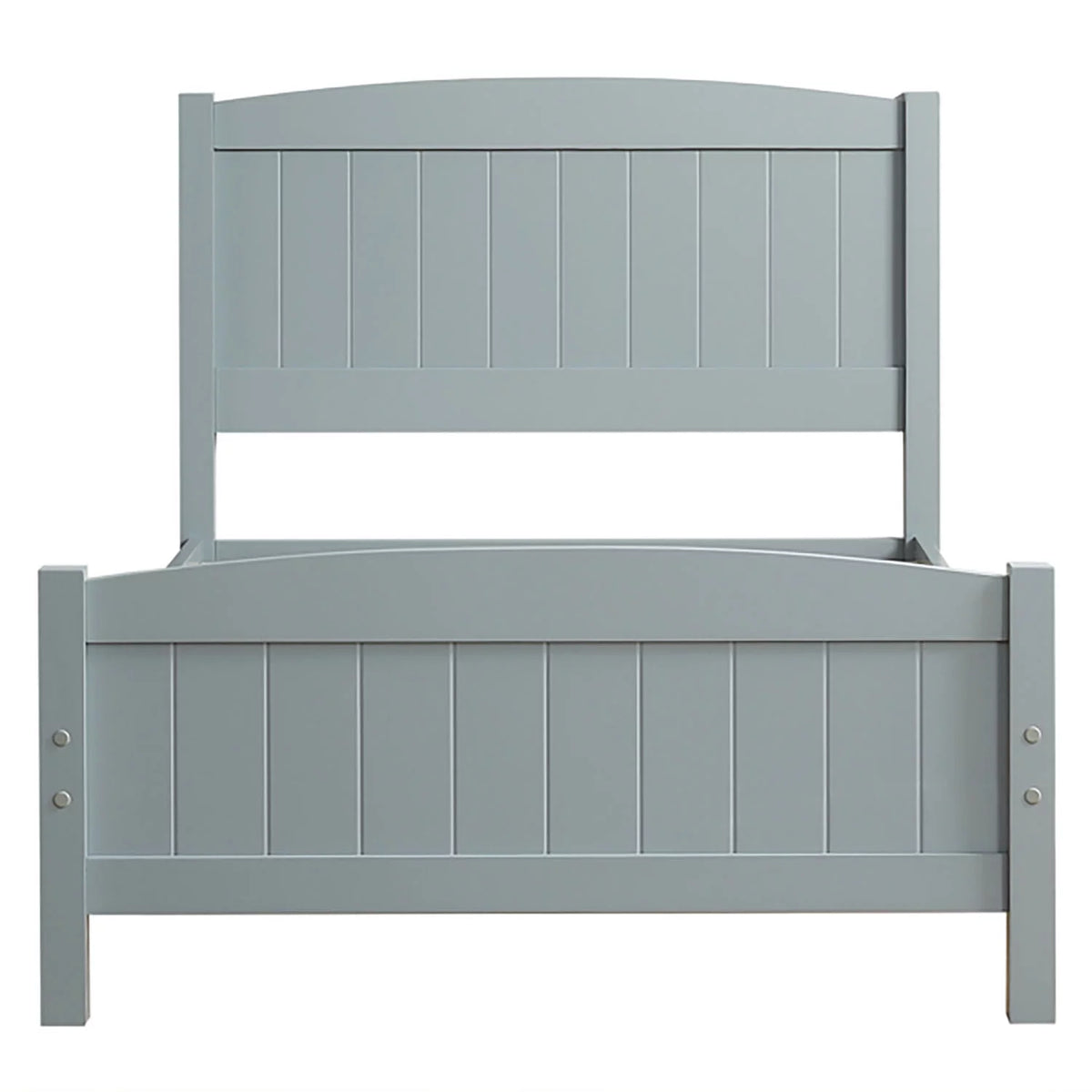 Grey Wooden Bed with Curved Bed Head N710