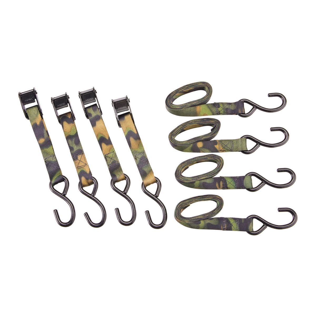400 lb. Capacity 6 ft. x 1 in. Camouflage Cam Buckle Tie Downs, 4 Pack E9156