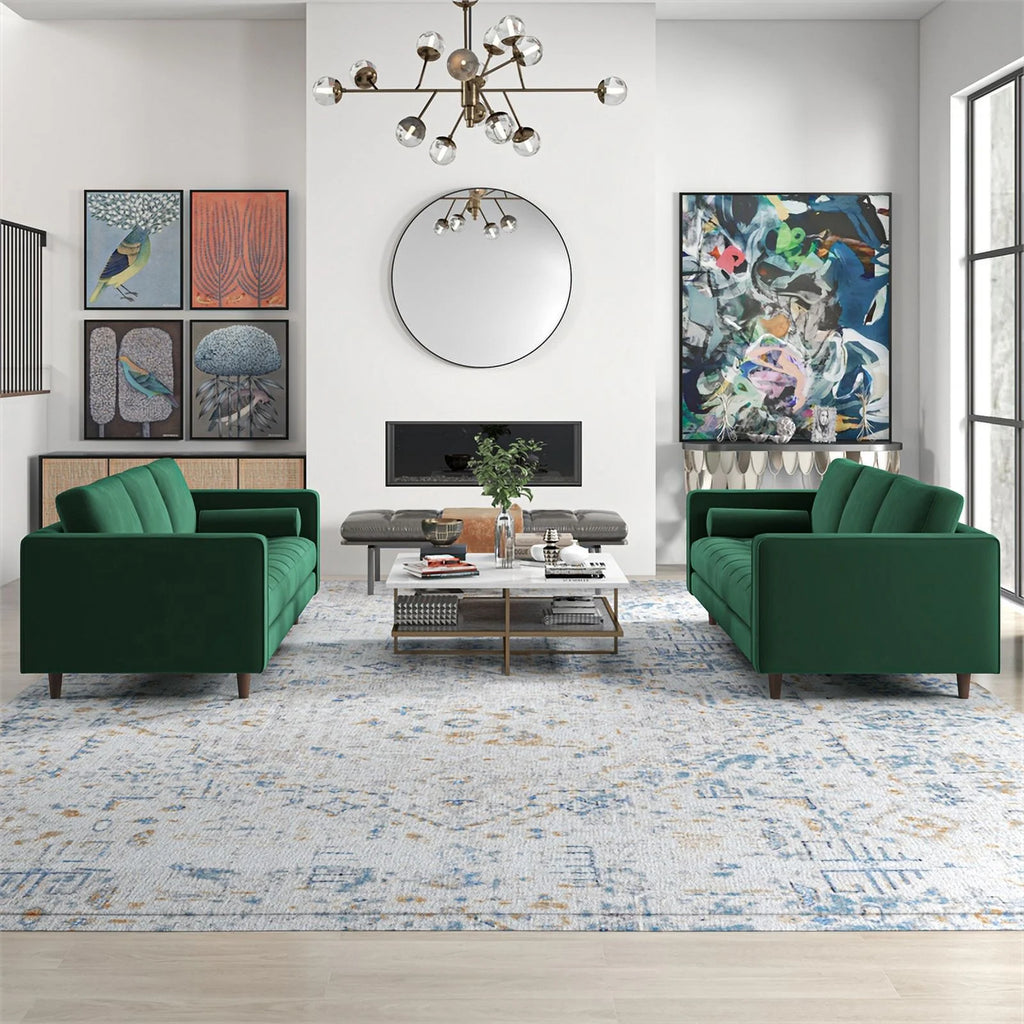 Green Velvet Sofa Set I24636