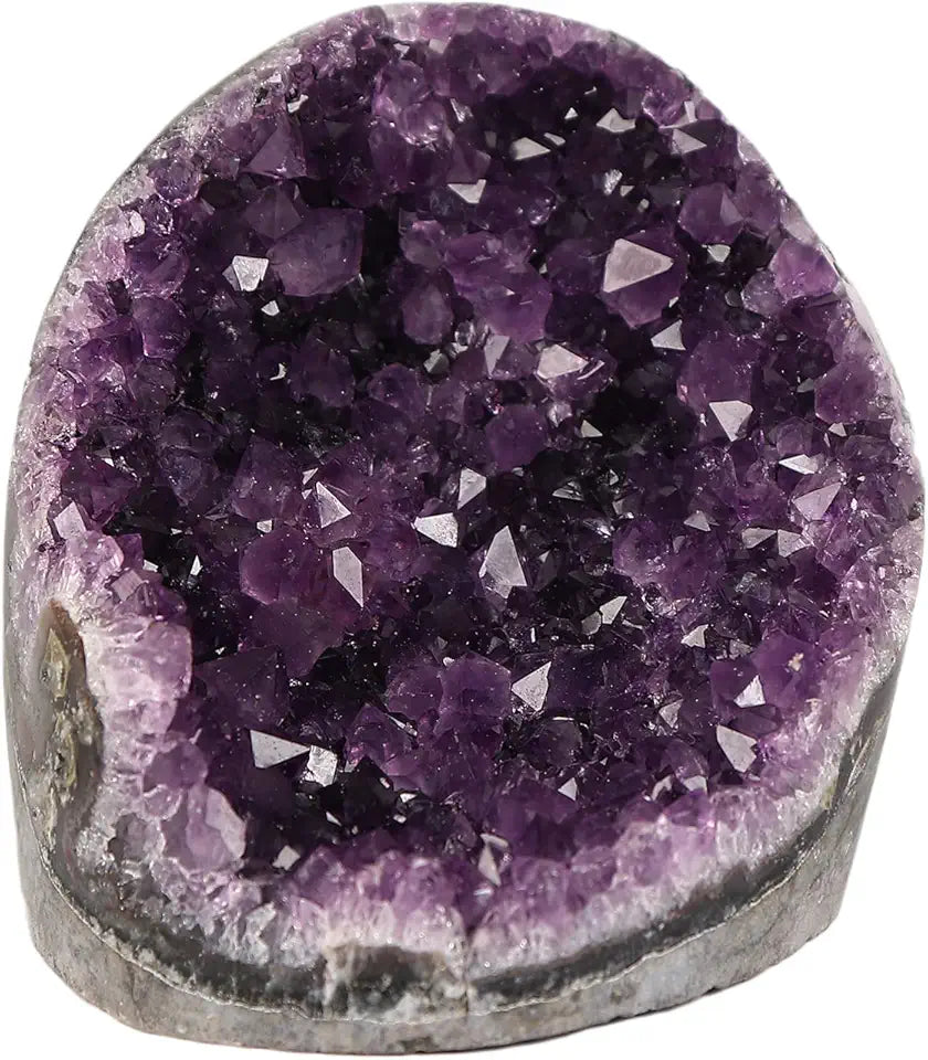 Natural Deep Purple Uruguay Amethyst Crystal Cluster Raw Geode Mineral Specimen M9962