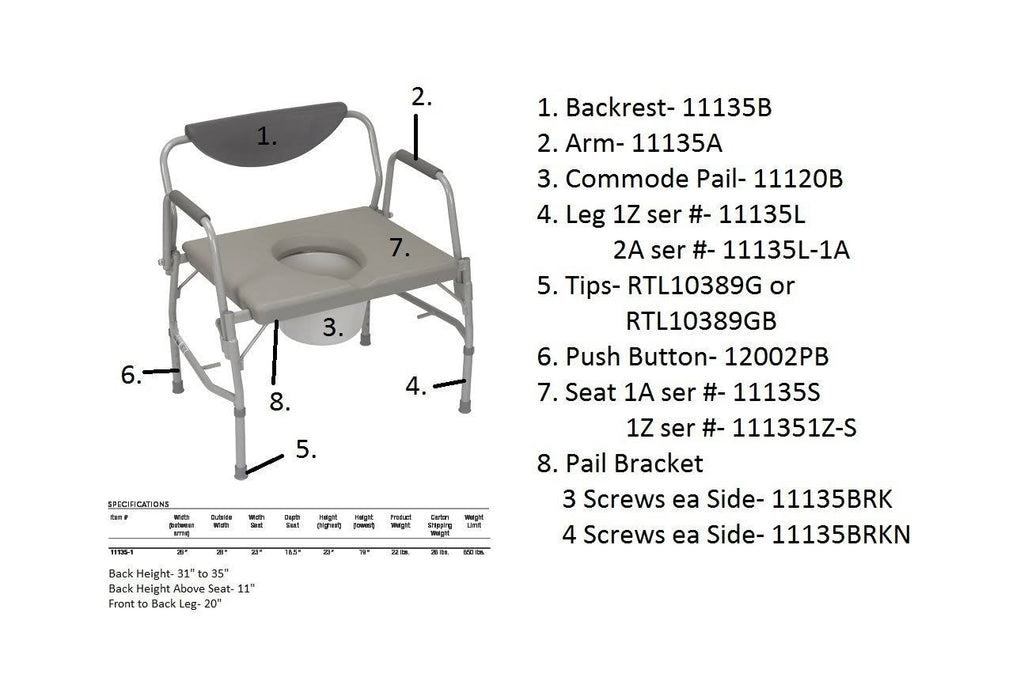 Deluxe Bariatric Drop Arm Commode C305195