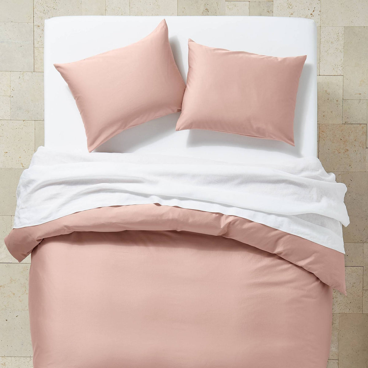 Blush Washed Sateen Duvet & Sham Set D337549