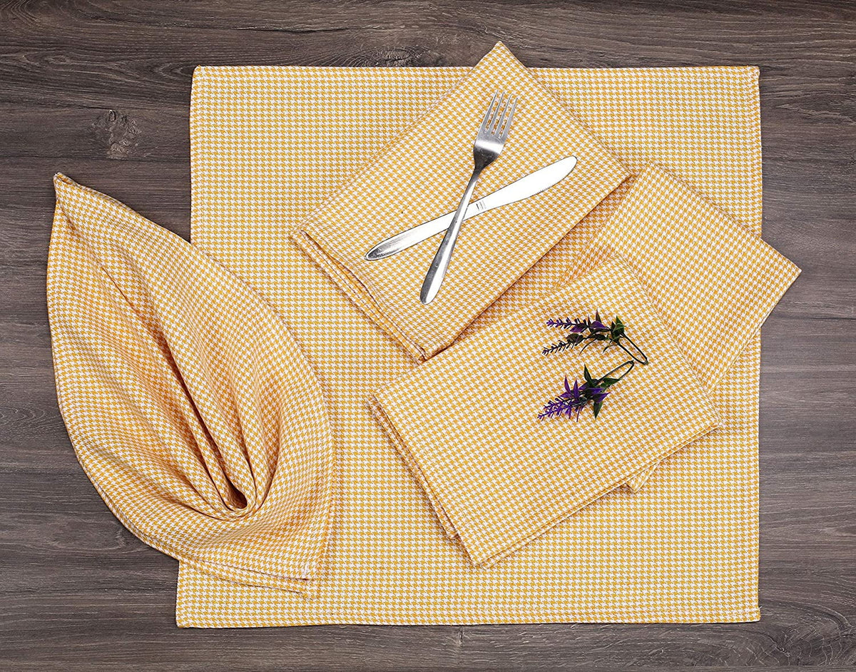 Reusable Cotton Houndstooth Cloth Napkin Set of 12 S674