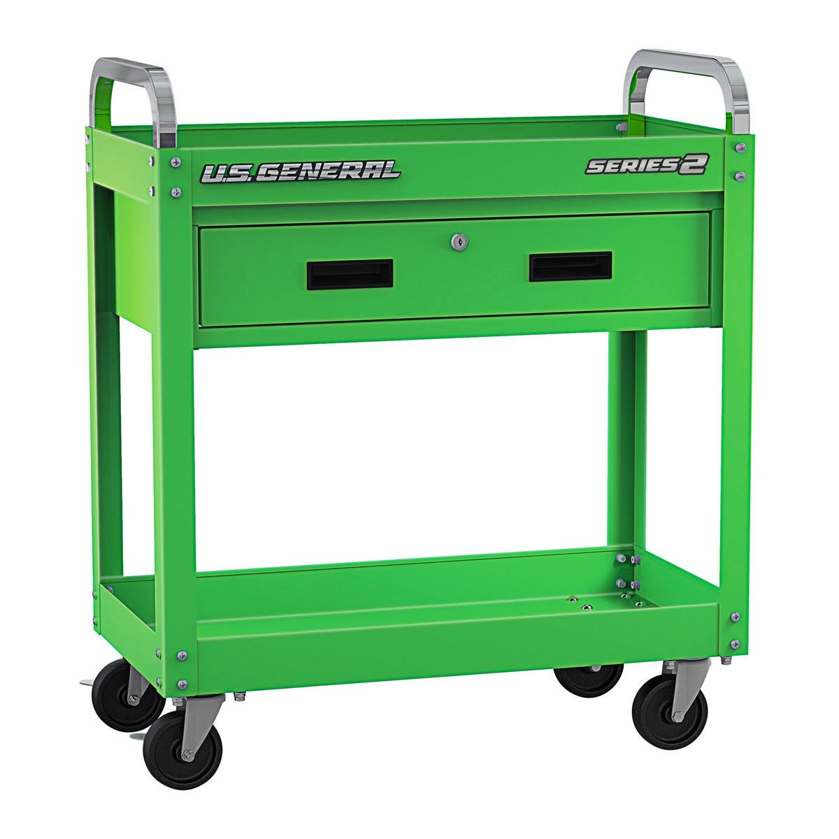 30 in. Green Service Cart with Drawer A30439