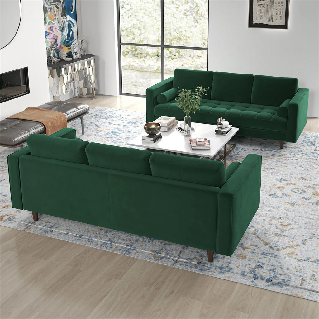 Green Velvet Sofa Set I24636