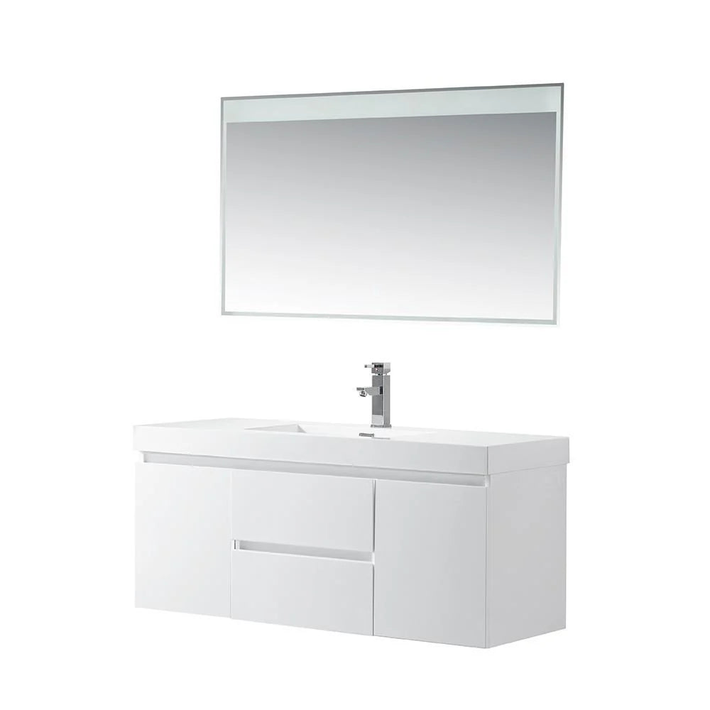 48 in. Wall-Hung Single-Sink Bathroom Vanity with Resin Top B52552