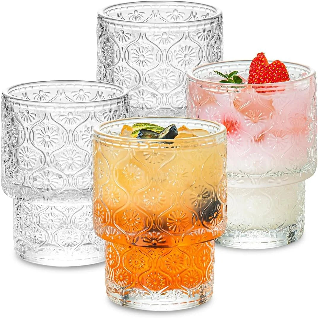 Set of 4 Small Transparent Glass Cups 190ml F3588