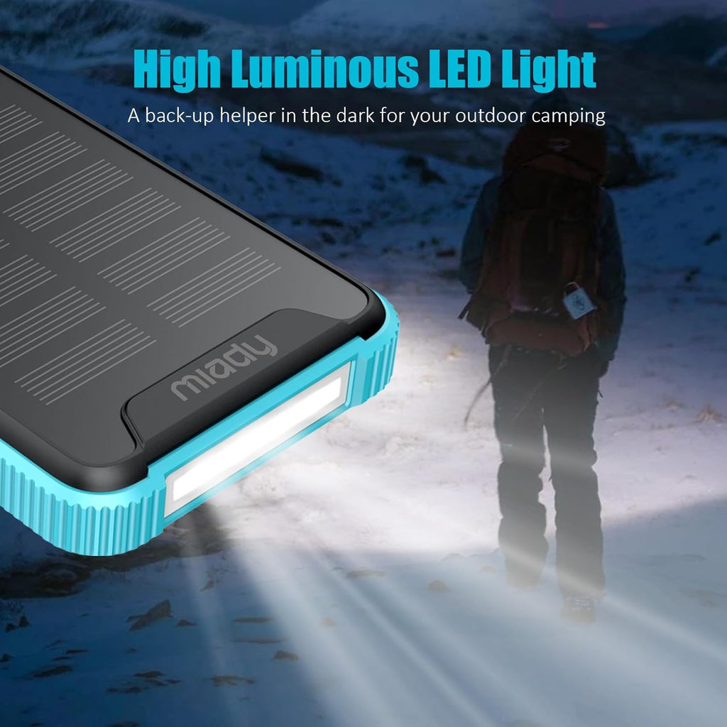 20000mAh Wireless Solar Power Bank USB-C 20W Fast Charging Waterproof Compact Portable Charger Y94712