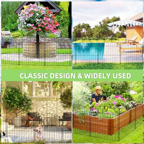 Rustproof Metal Decorative Garden Fence 10 Pack M674680