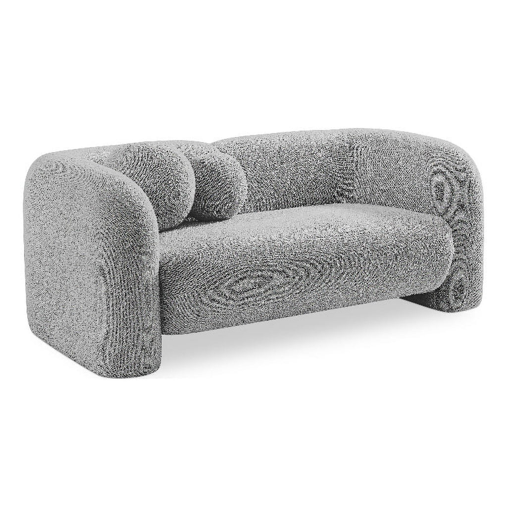 Grey Boucle Fabric Loveseat R54794