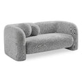 Grey Boucle Fabric Loveseat R54794