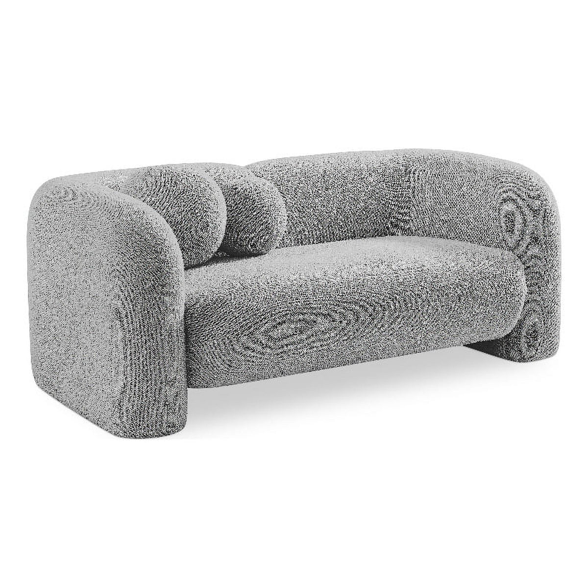 Grey Boucle Fabric Loveseat R54794