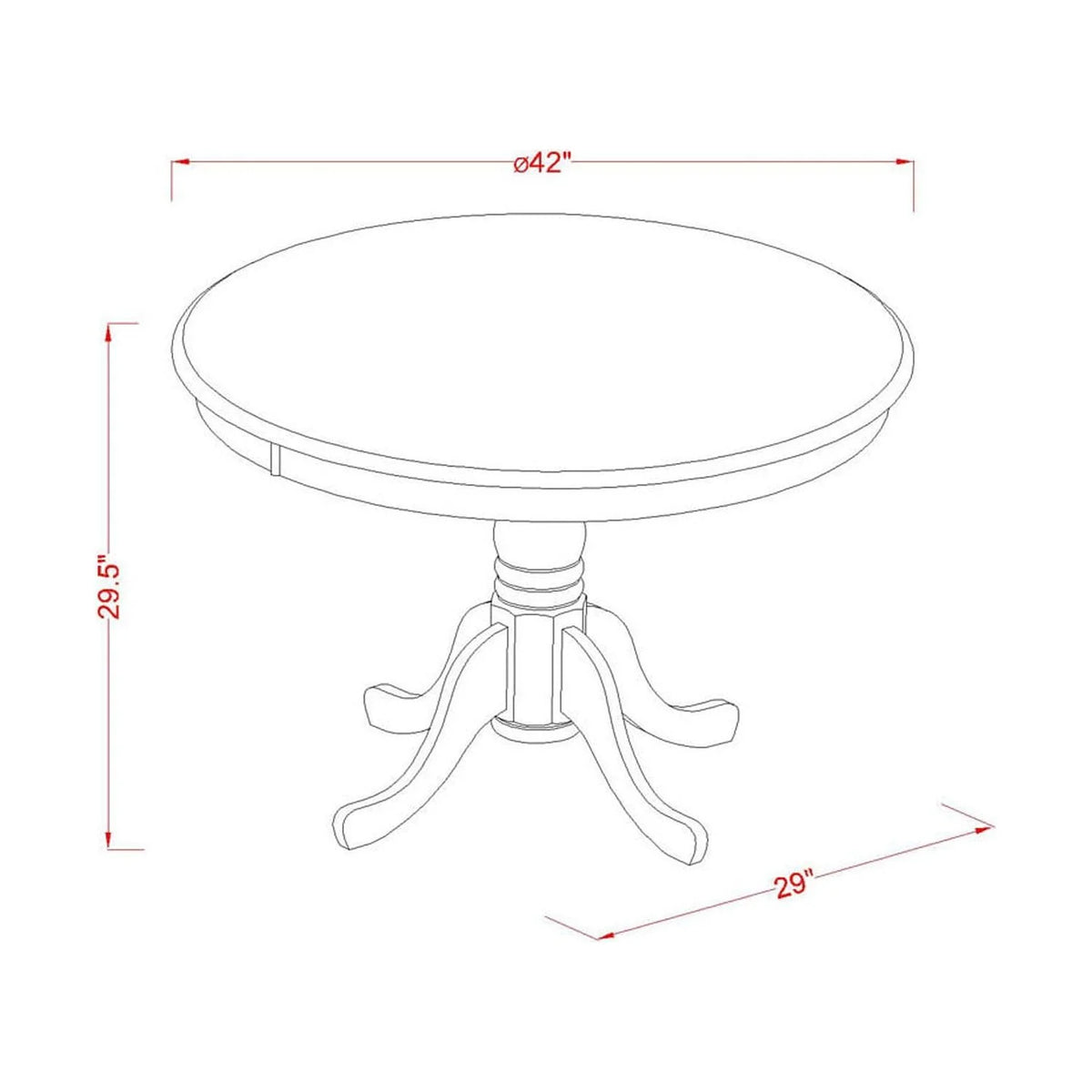 Round Small Table and Dinette Chairs K764282