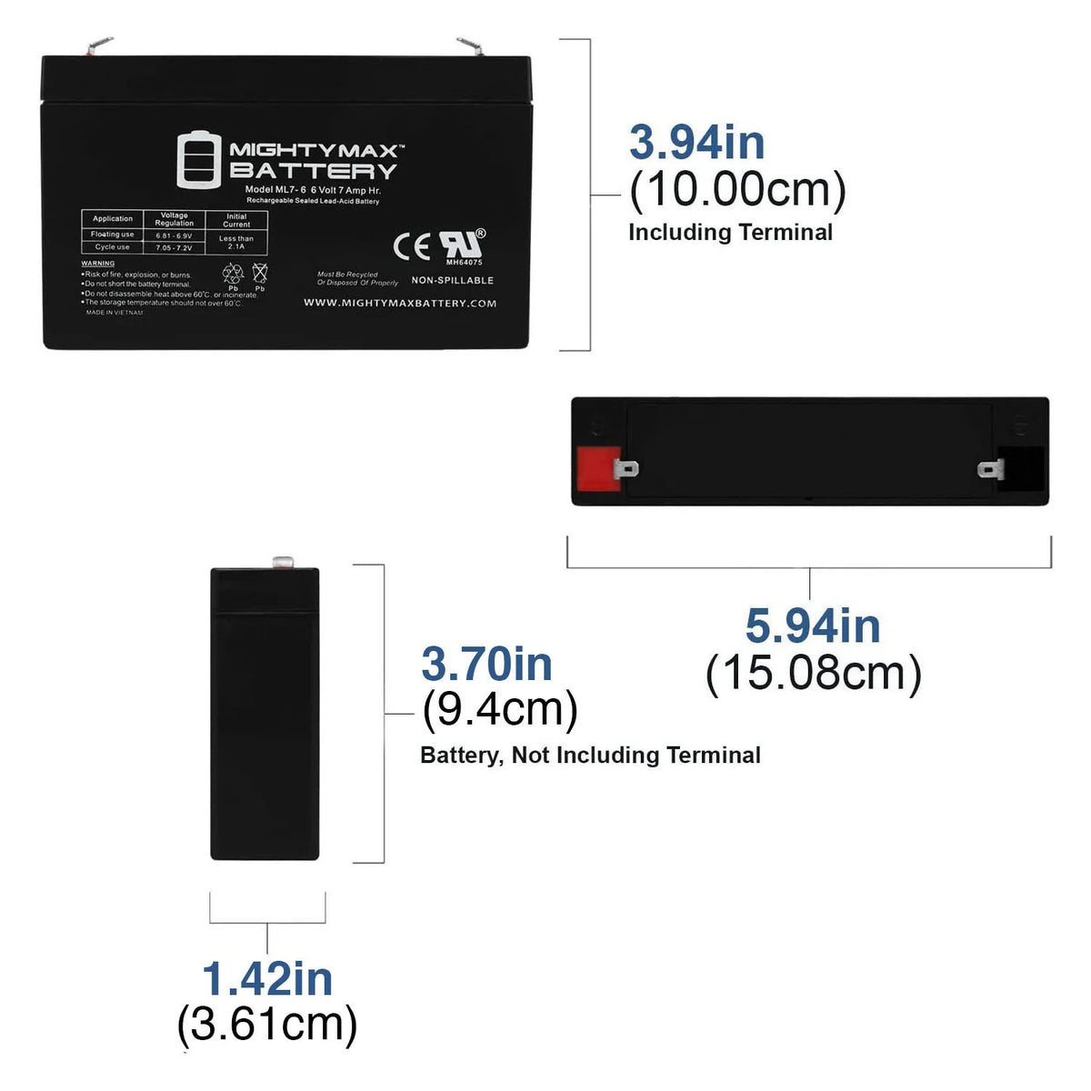 7Ah SLA Replacement Battery S2608