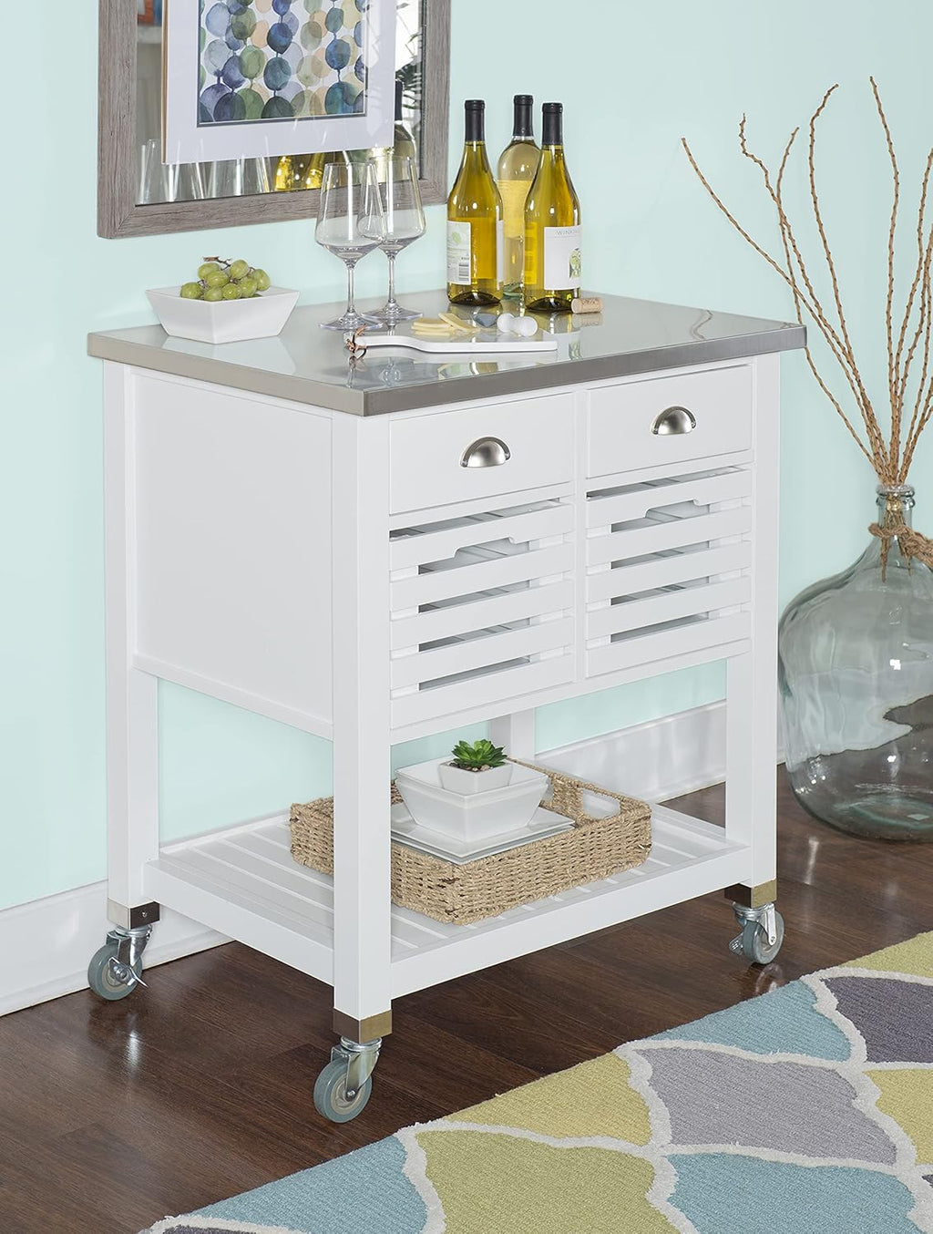 White Kitchen Cart V259