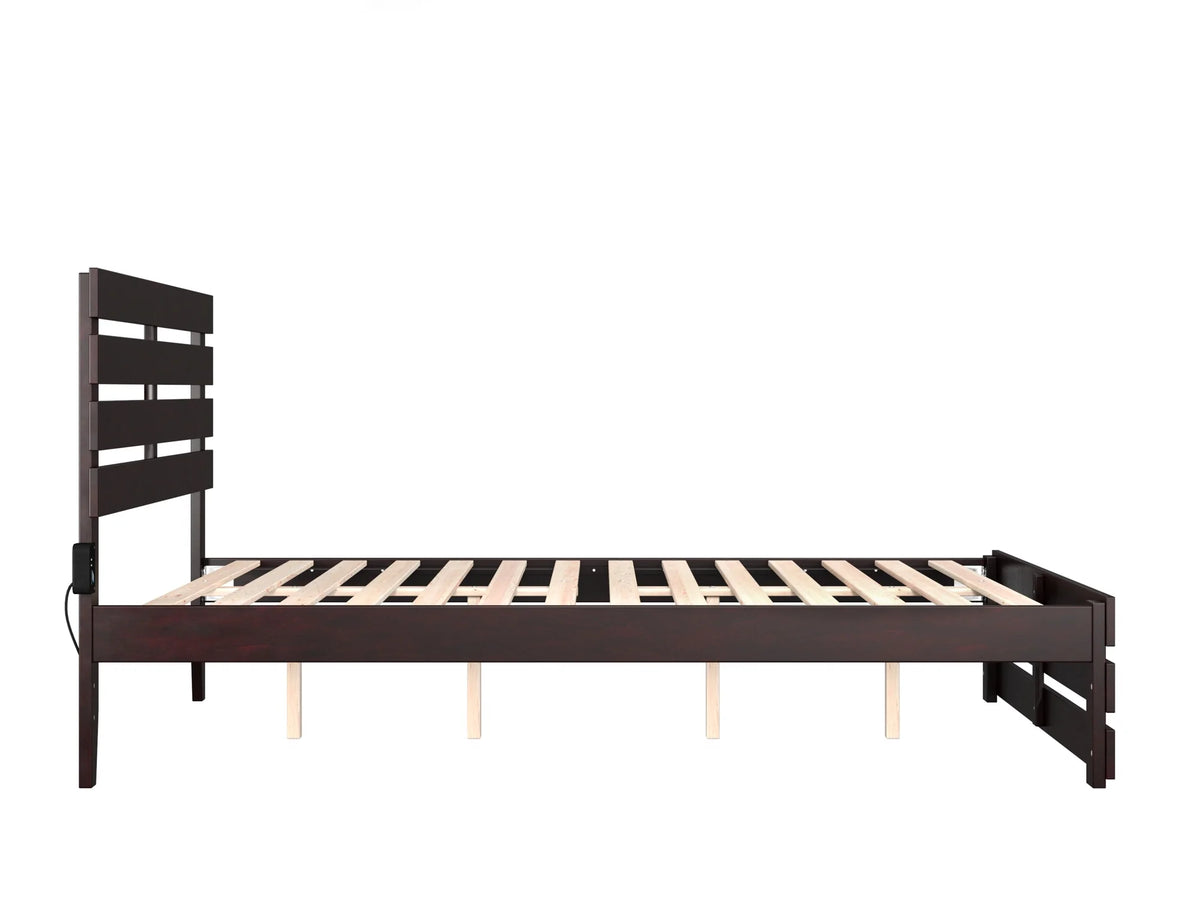 Queen Wood Platform Bed Frame with Headboard and Footboard P2530