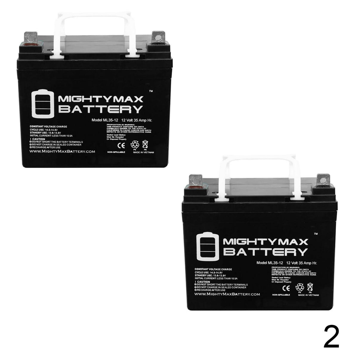 12V 35Ah Wheelchair Battery 2 Pack Z9515