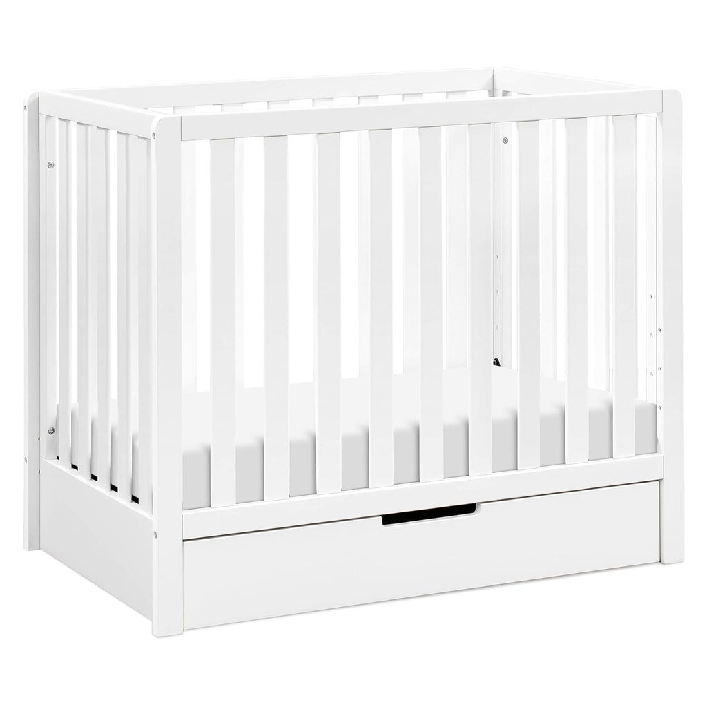 White 4-in-1 Convertible Mini Crib with Trundle Drawer R607310