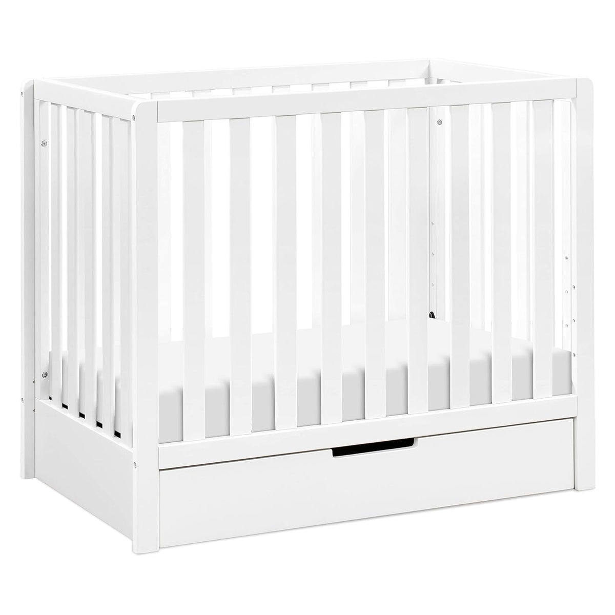 White 4-in-1 Convertible Mini Crib with Trundle Drawer R607310
