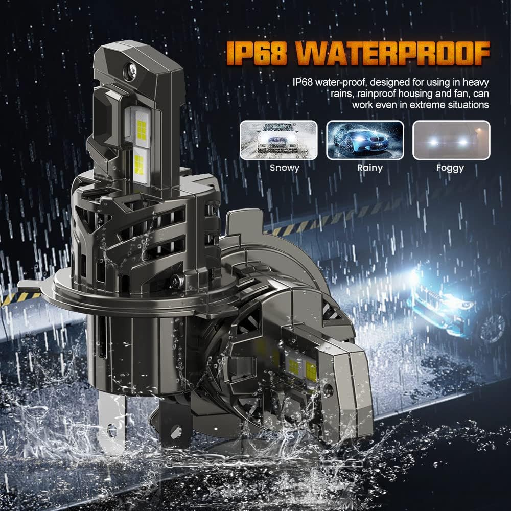 H4 LED Headlight Bulbs 9003 HB2 20000LM 110W 6000K Bright White Pack of 2 E73902