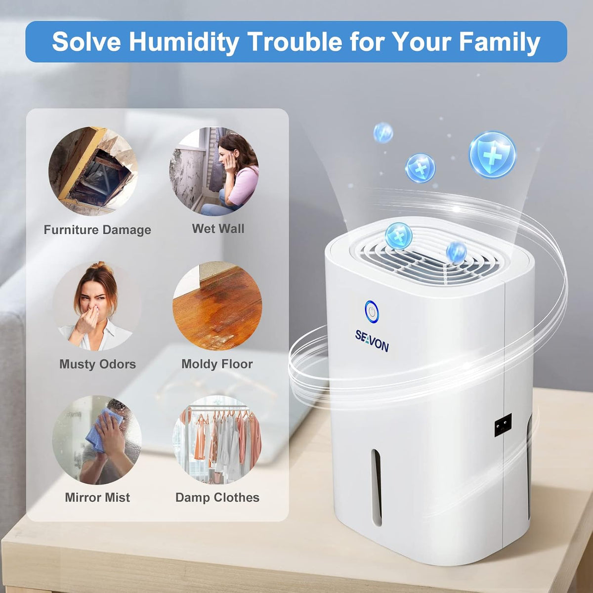 Portable Compact 27oz Mini Dehumidifier Pack of 2 O9894