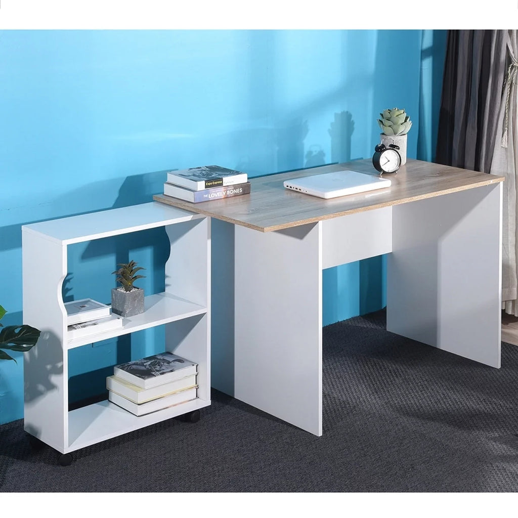 L Shape Computer Desk with Bookcase F915554