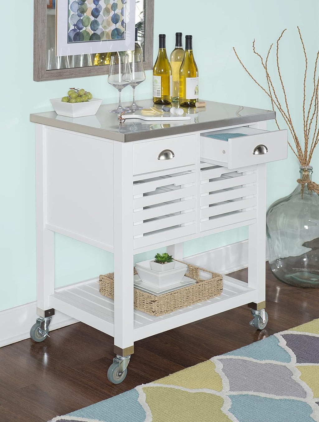 White Kitchen Cart V259
