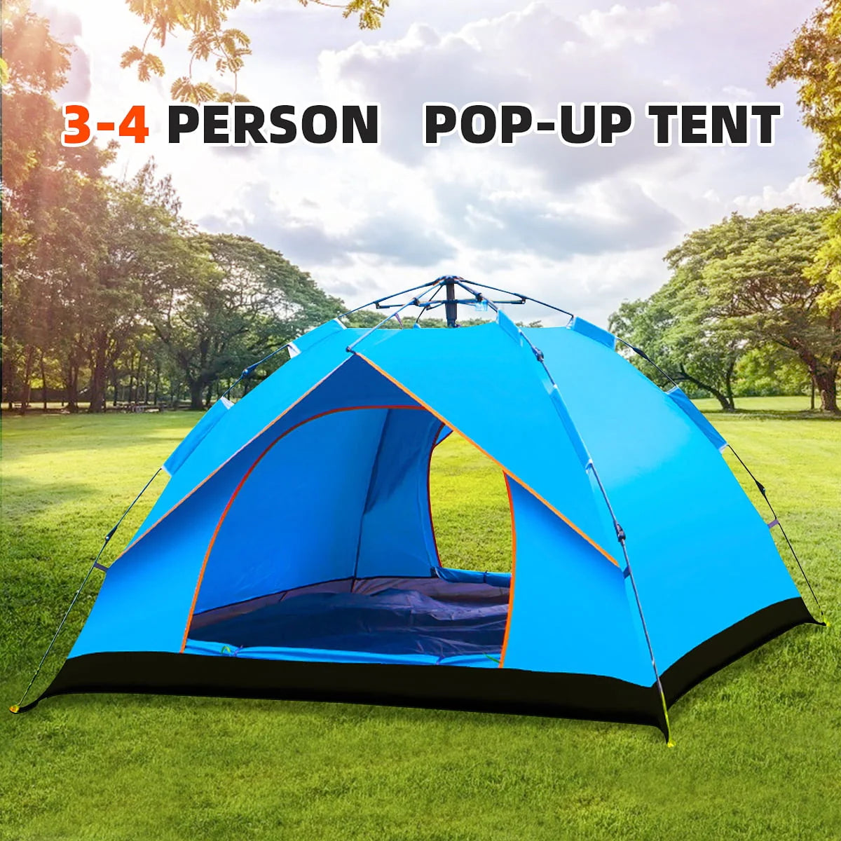 3-4 Person Automatic Popup Camping Tent with Carry Bag M817654