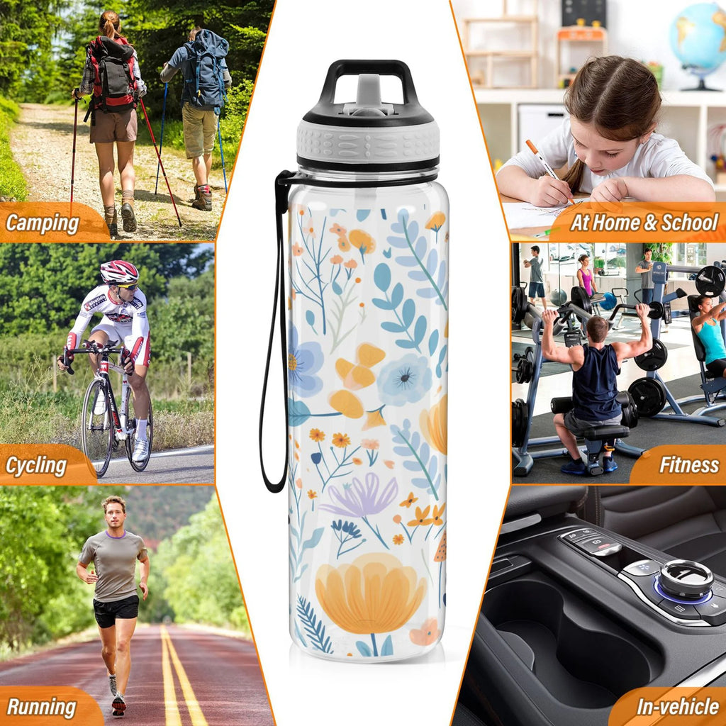 32oz Tritan Water Bottles with Straw Leakproof BPA Free Clear E35223