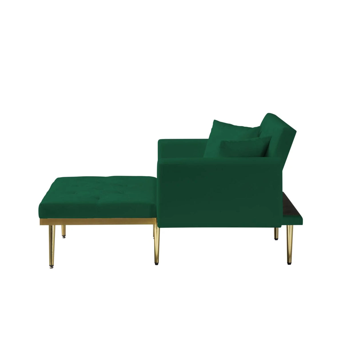 Green Convertible Chaise Lounge Sofa Bed U6506
