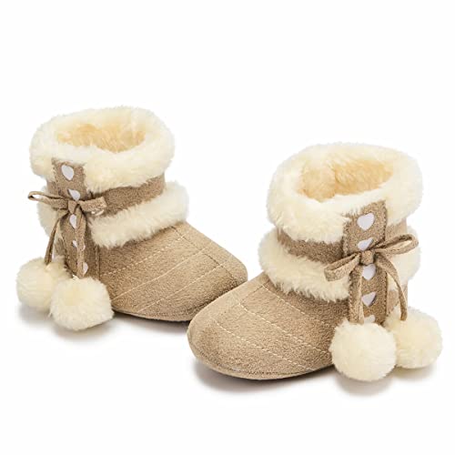 Infant Baby Plush Winter Snow Boots Ankle Side Zipper Soft Sole Boots Z46290