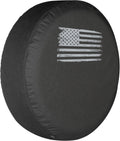 Distressed American Flag Spare Tire Cover Black Denim Vinyl P798