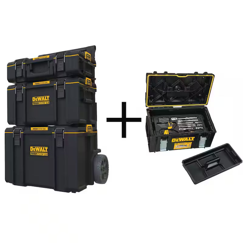 Small Medium Mobile Tool Box and 226 Piece Mechanics Tool Set X780328