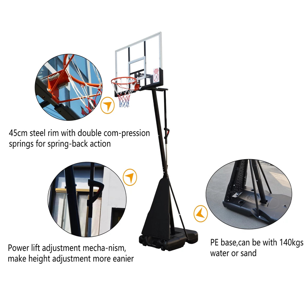54 in. Portable Basketball Hoop System, 7.5 - 10 ft. Height Adjustable P8932