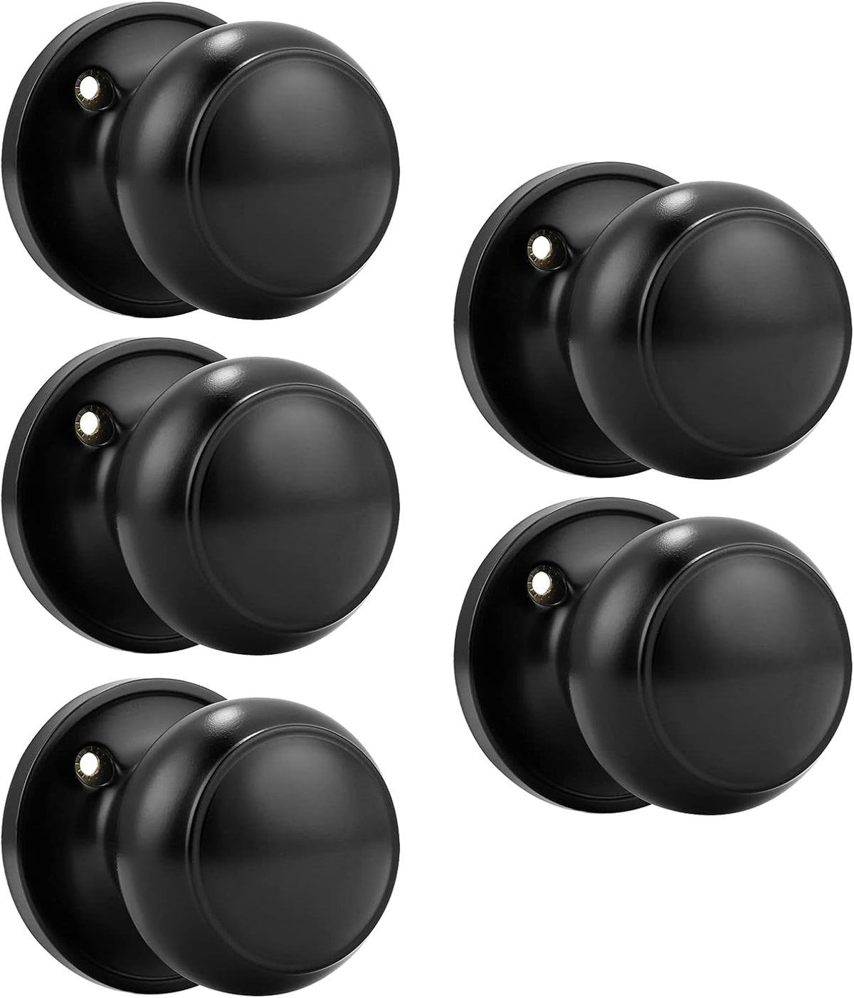 Black Round Passage Door Knob (3 Pack) F7025