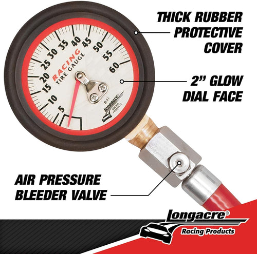 0-60 PSI Analog Tire Pressure Gauge, 2 Inch, Pack of 2 S701