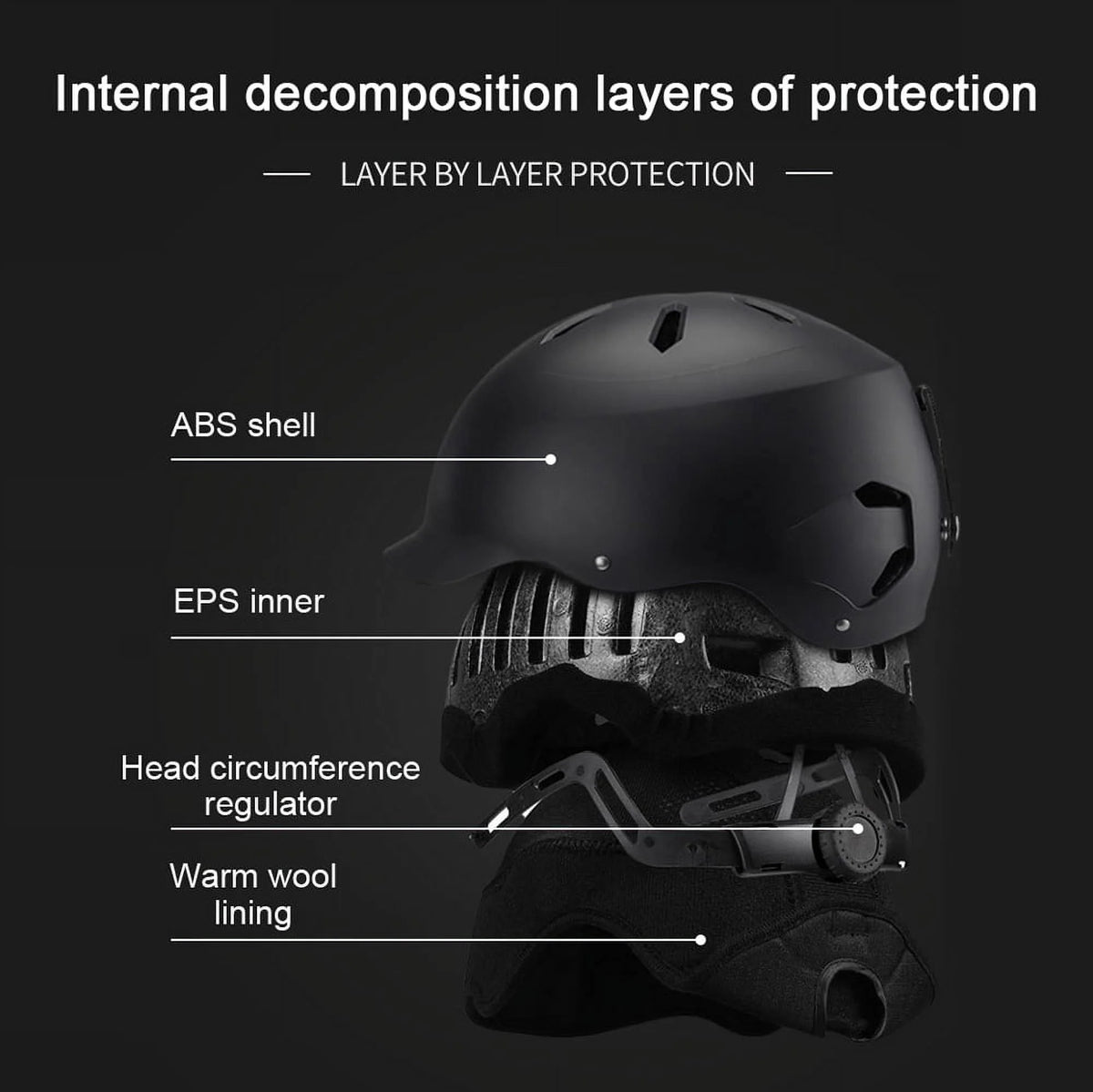 Winter Warm Cycling Helmets with Adjustable Safety M317509