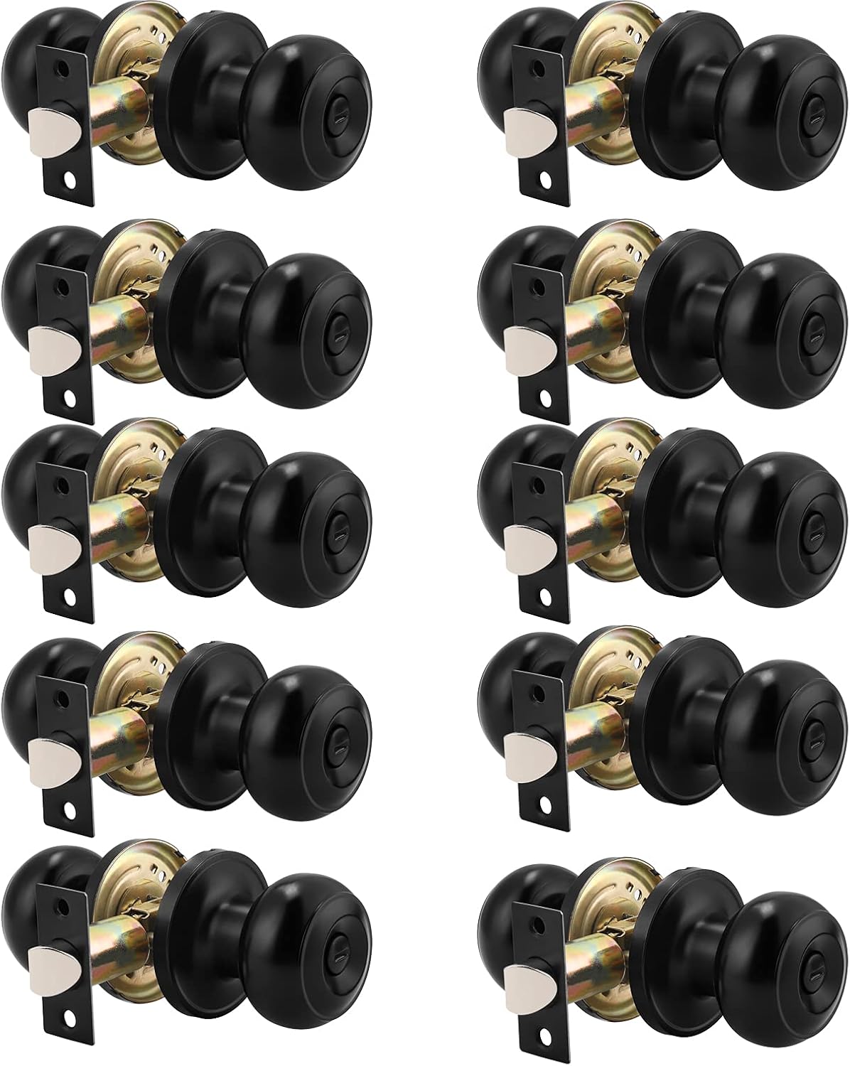Black Round Passage Door Knob (3 Pack) F7025