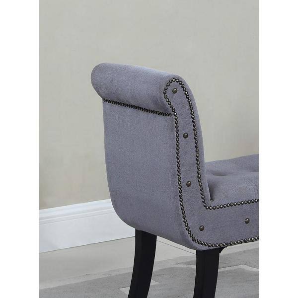 Gray Nail Head Stud Arm Roll Bench H522