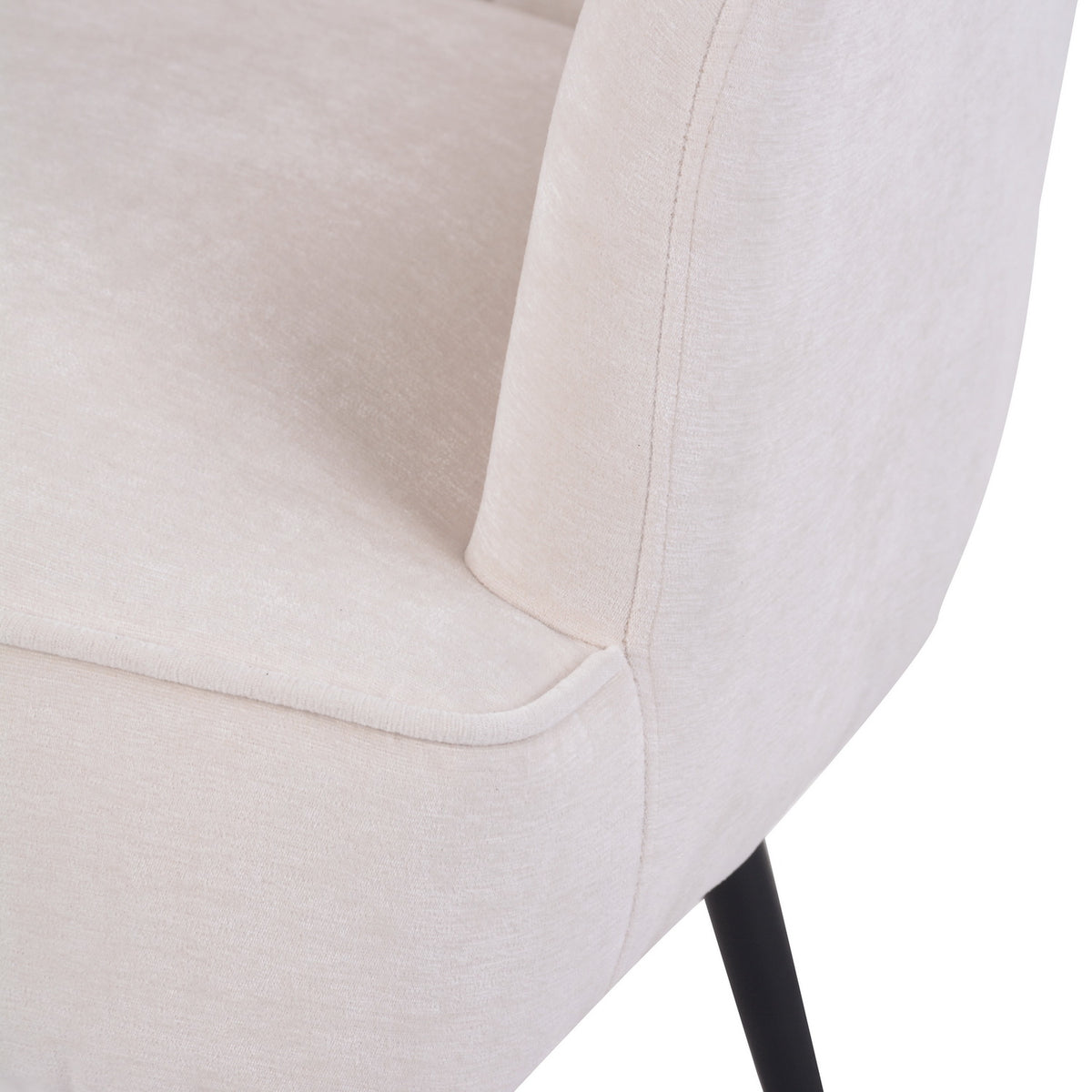White Upholstered Fabric Accent Chair with Wooden Legs W51180