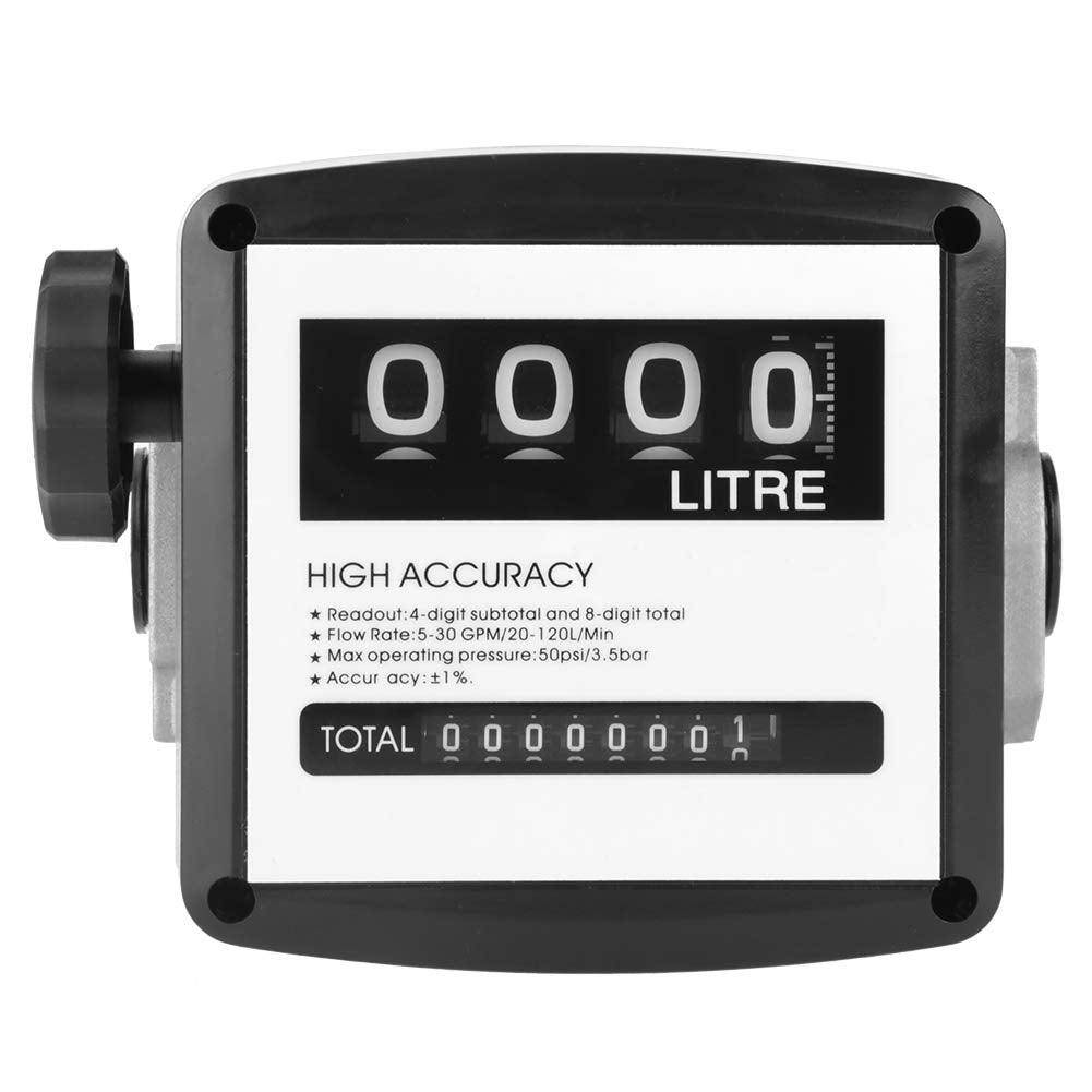 Digital Aluminum Flow Meter with 4-Digital Batch Display Pack of 2 E814983