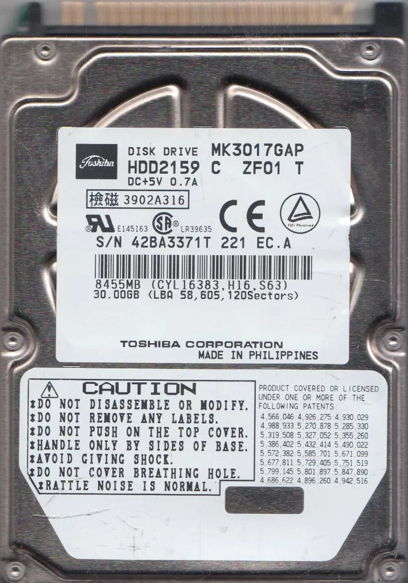 30GB IDE 2.5 Hard Drive U700937