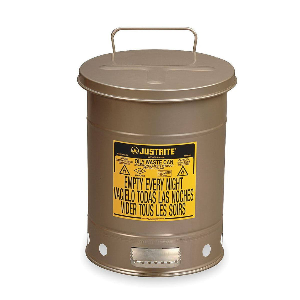 6 Gal Steel Oily Waste Can H985323