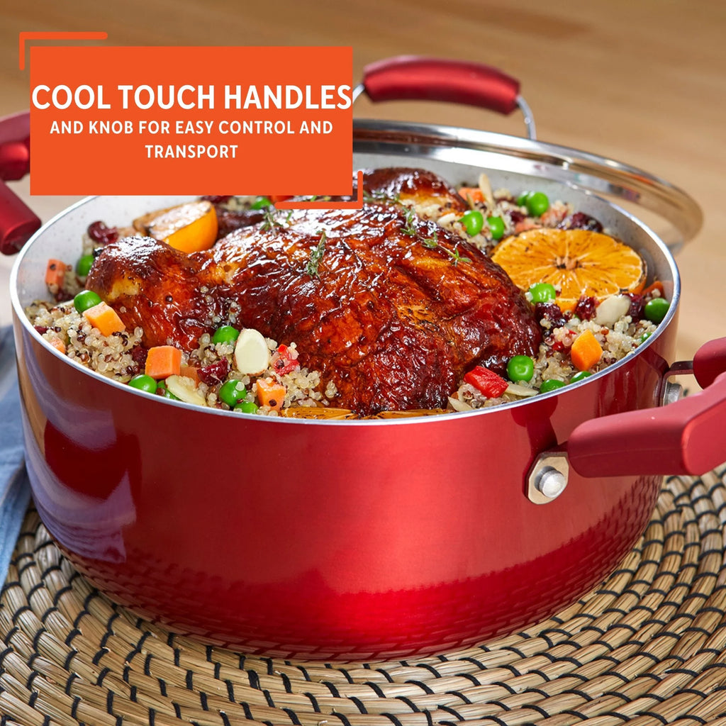 Red 4.9Qt Dutch Oven with Glass Lid S417565
