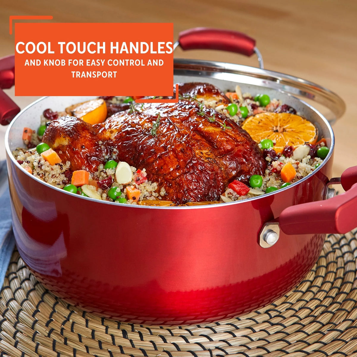 Red 4.9Qt Dutch Oven with Glass Lid S417565
