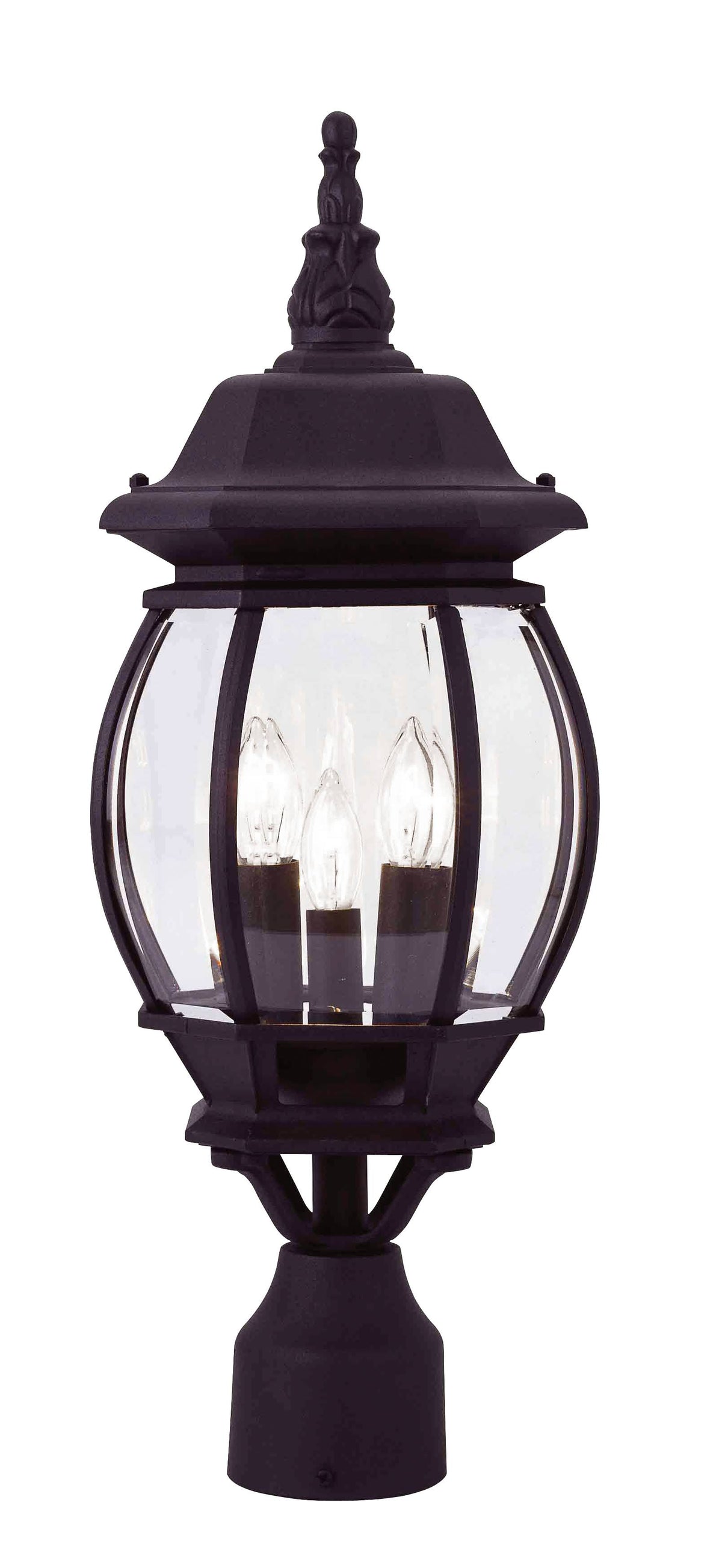 Black 3 Light Outdoor Post Lantern K54929