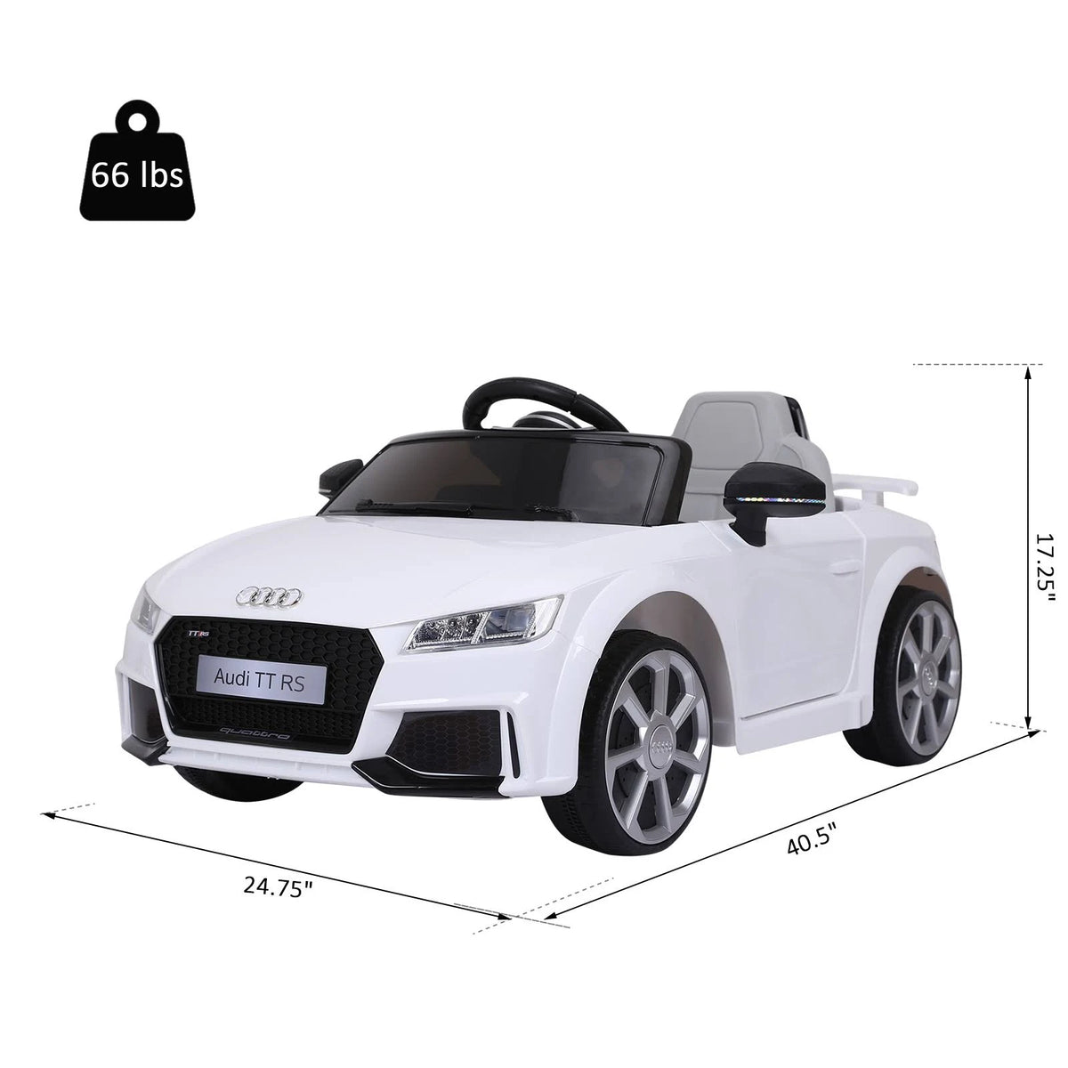 6V Kids Electric Ride on Toy Car with Remote Control - White D74722