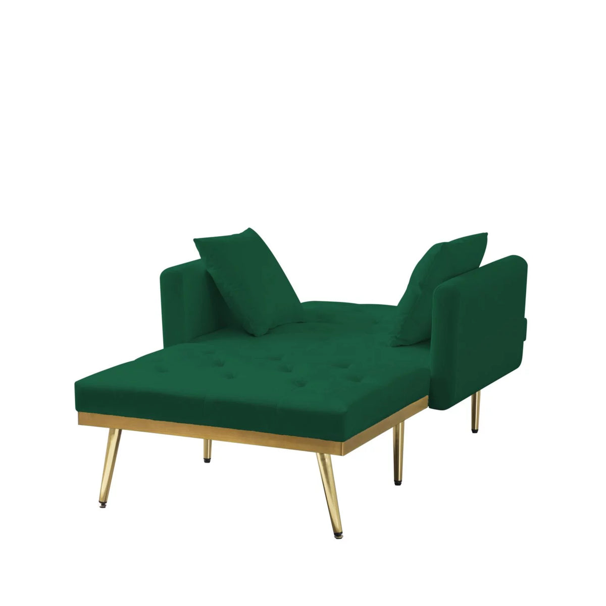 Green Convertible Chaise Lounge Sofa Bed U6506