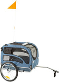 Blue 2-in-1 Pull-Behind Dog Bike Carrier Pet Trailer I85897