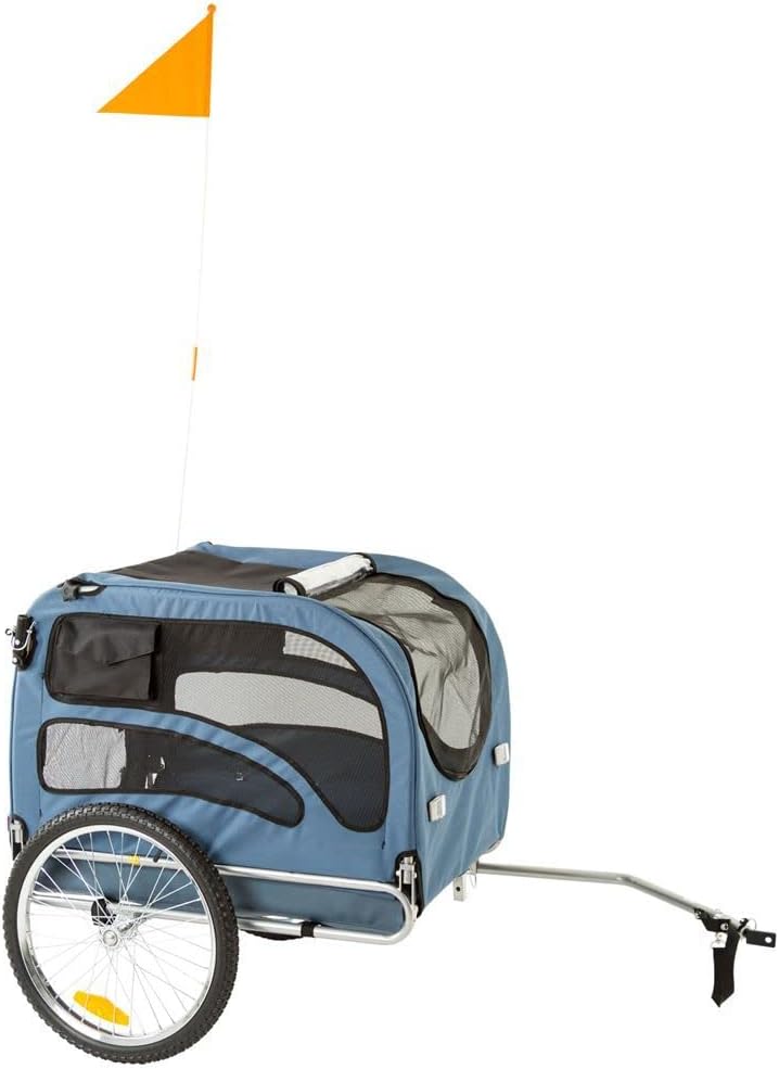 Blue 2-in-1 Pull-Behind Dog Bike Carrier Pet Trailer I85897